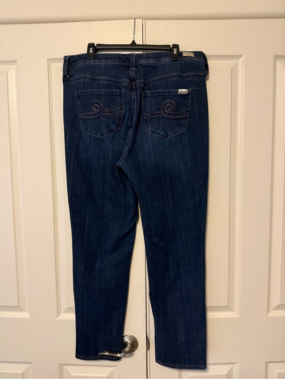 Seven7 Women High Rise Dark Blue Denim Jeans - Picture 3 of 9